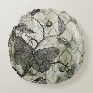 Cojín Redondo Mariposas del Arabesque I