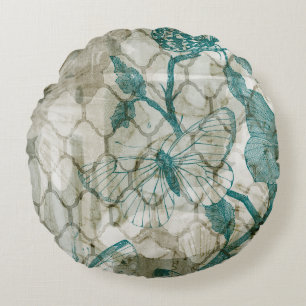 Cojín Redondo Mariposas del Arabesque VI
