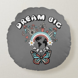 Cojín Redondo Mariposas y hongos Sueño Gran inspo positivo