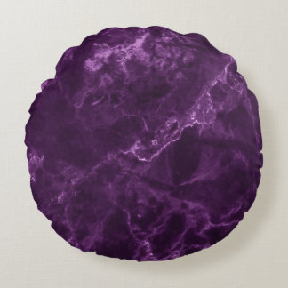 Cojín Redondo Mármol morado oscuro: textura lujosa.