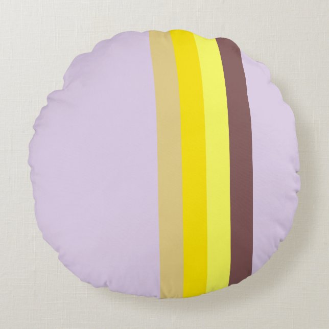Cojín Redondo Marrón de lavanda amarilla (Anverso)