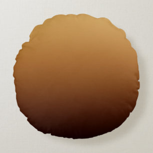 Cojín Redondo Marrón Dorado Chocolate Colores Cálidos