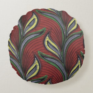 Cojín Redondo Marrón y amarilla