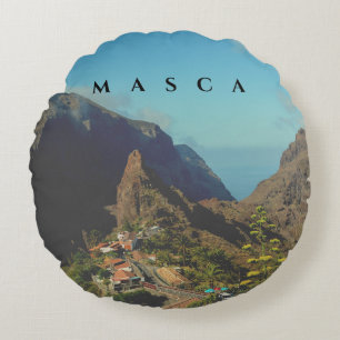 Cojín Redondo Masca en España - Con dos lados diferentes