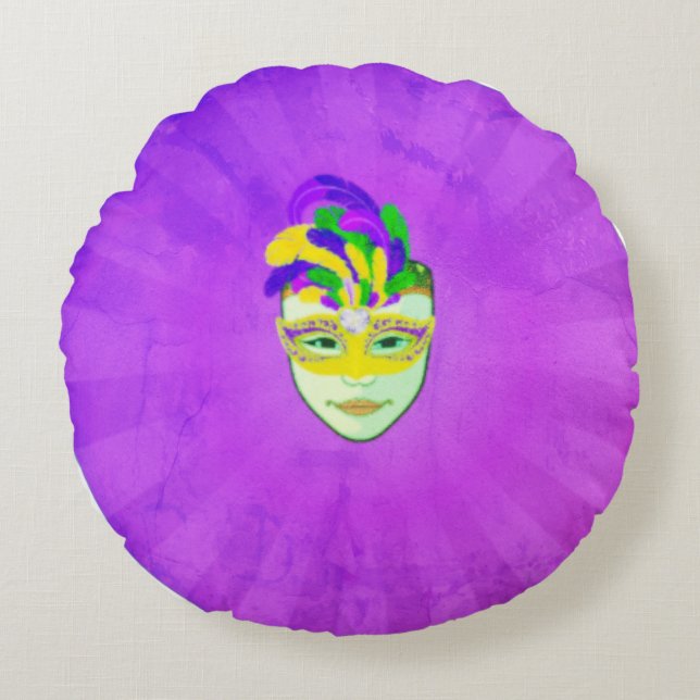 Cojín Redondo Máscara de carnaval (Anverso)