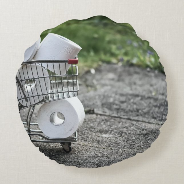 Cojín Redondo Máscara protectora de virus de Corona (Reverso)