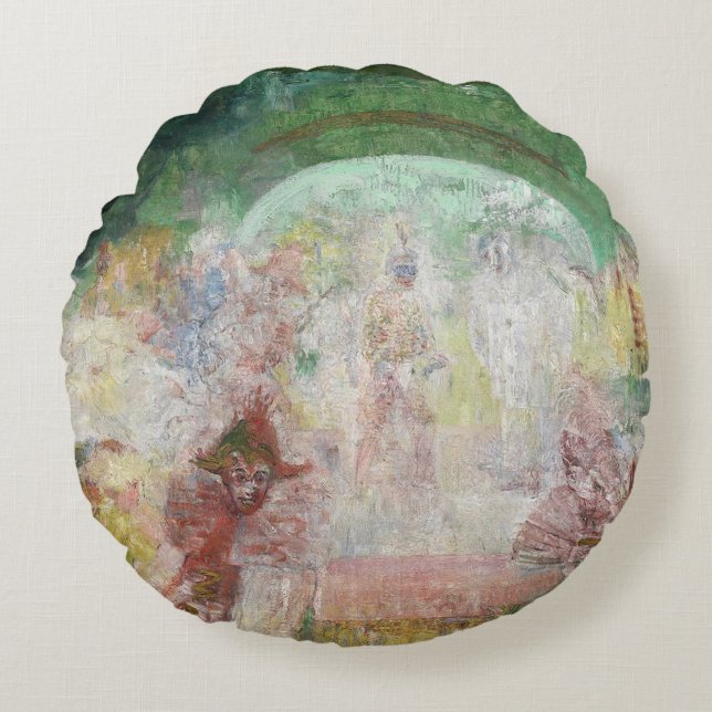 Cojín Redondo Mascarada de James Ensor (1889) (Anverso)