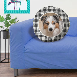 Cojín Redondo Mascota eterno foto Búfalo gris oscuro retratado a