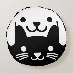 Cojín Redondo Mascota Yin Yang Perro Gato