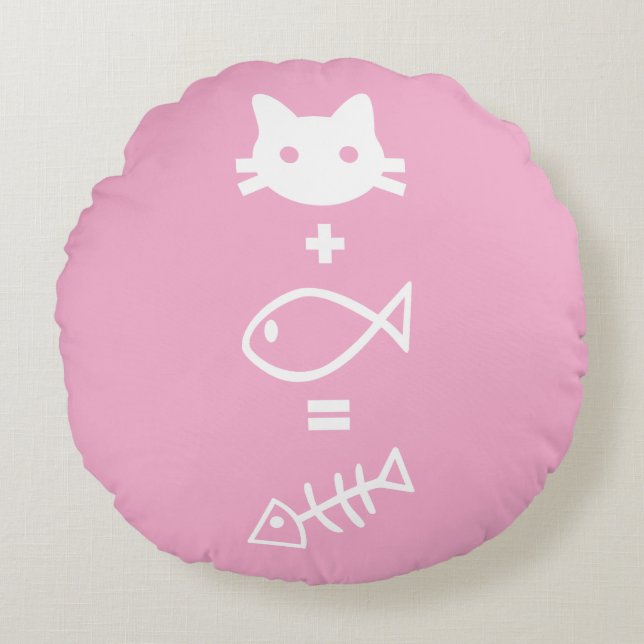 Cojín Redondo Matemática del gato (Anverso)