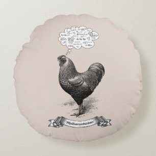 Cojín Redondo Mathemachicken Funny Math Chicken Pun Chiste