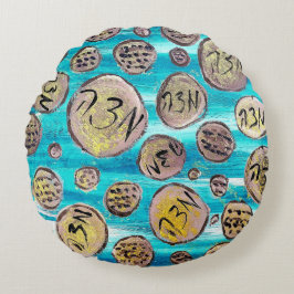 Cojín Redondo Matzah moderno y alegre