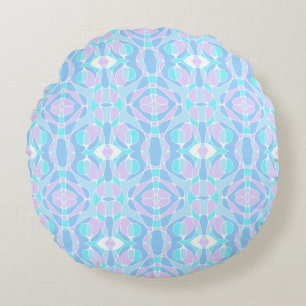 Cojín Redondo Mazipoodles Neuro Art Pastel Azul púrpura
