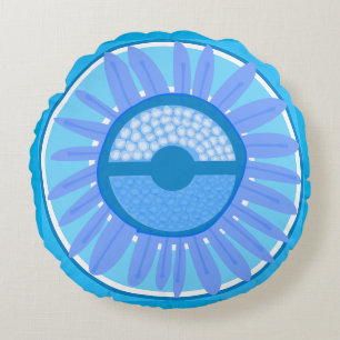 Cojín Redondo Mazipoodles Sunflower Sunshine: Azul 4