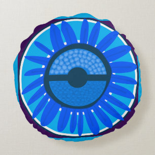 Cojín Redondo Mazipoodles Sunflower Sunshine: Azul 6