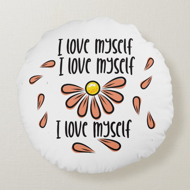 Cojín Redondo Me amo (Reverso)