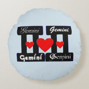 Cojín Redondo ♊ 😍 me encanta el Rótulo Gemini-Best Zodiac