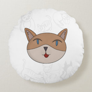 Cojín Redondo Me encanta la cubierta de duvet de gatos