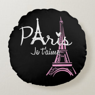 Cojín Redondo Me encanta la Torre Eiffel de París
