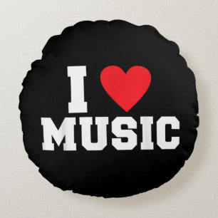 Cojín Redondo Me encanta Music Lover