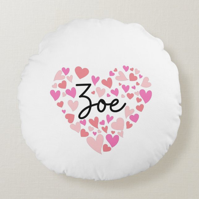 Cojín Redondo Me encanta Zoe (Anverso)