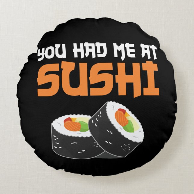 Cojín Redondo Me Tenías En Sushi - Amantes Del Sushi (Anverso)