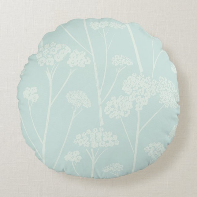 Cojín Redondo Meadow Silence Soft Aqua Pale Seafoam (Anverso)