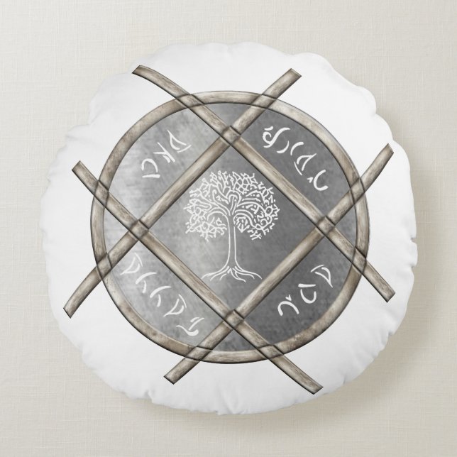 Cojín Redondo Médaillon argenté symbolique (Anverso)