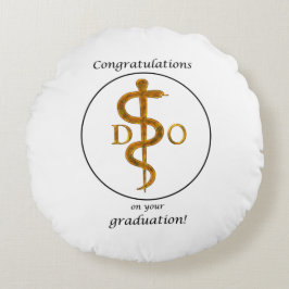 Cojín Redondo Médica de Osteopatía Felicitaciones por Graduación