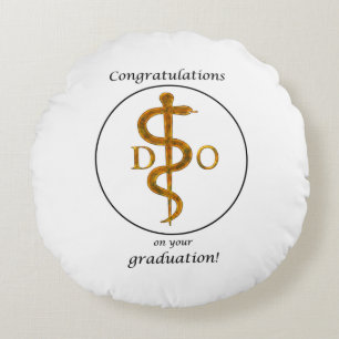 Cojín Redondo Médica de Osteopatía Felicitaciones por Graduación