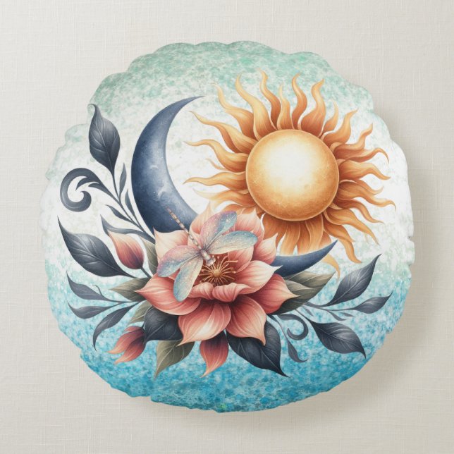 Cojín Redondo Medición de Flor de Llanto Lot (Anverso)