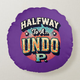 Cojín Redondo Medio camino a un Hundo - Cumpleaños 50