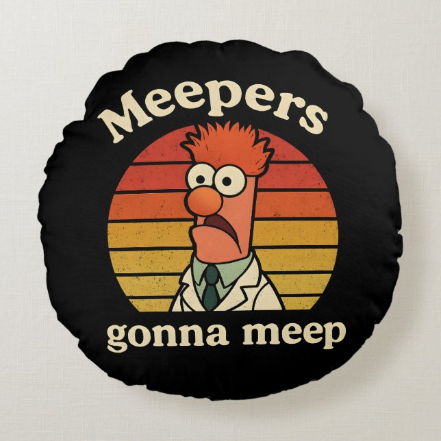 Cojín Redondo Meepers va a meep (Anverso)