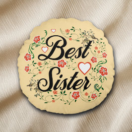 Cojín Redondo Mejor Hermano Elegante Diseño Floral