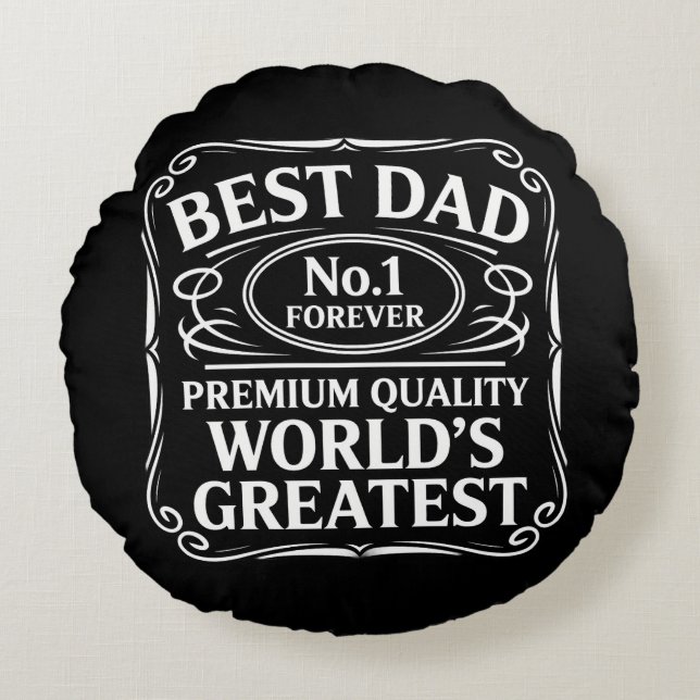 Cojín Redondo Mejor Papá (Anverso)