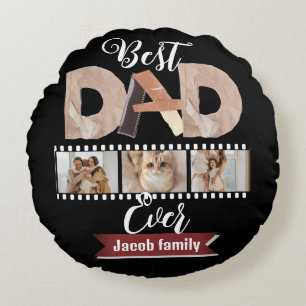 Cojín Redondo mejor papá jamás, feliz familia tres personalidade