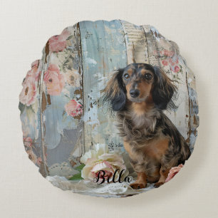 Cojín Redondo Mejores Amigas Mamá Perro Decoración Dachshund &