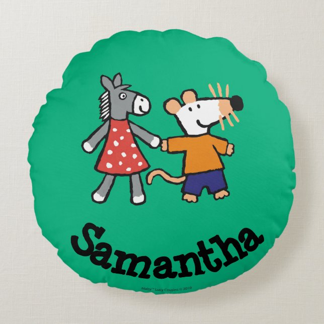 Cojín Redondo Mejores amigos Maisy y manos manchadas del (Anverso)