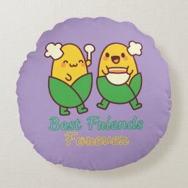 COJÍN REDONDO MEJORES AMIGOS POR SIEMPRE, DIVERTIDO, REGALOS, ME