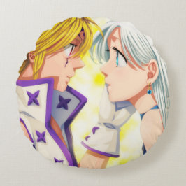 Cojín Redondo Meliodas y Elizabeth