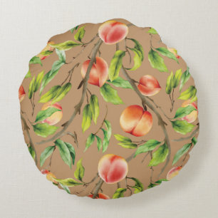 Cojín Redondo Melocotones en el árbol
