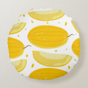 Cojín Redondo Melon Doodle Fruit Vintage Design