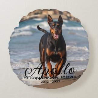 Cojín Redondo Memorial Personalizado para Mascotas