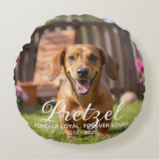 Cojín Redondo Memorial Personalizado para Perros Pérdida de Masc