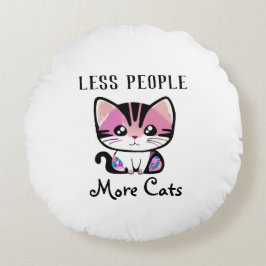 Cojín Redondo Menos personas, más gatos