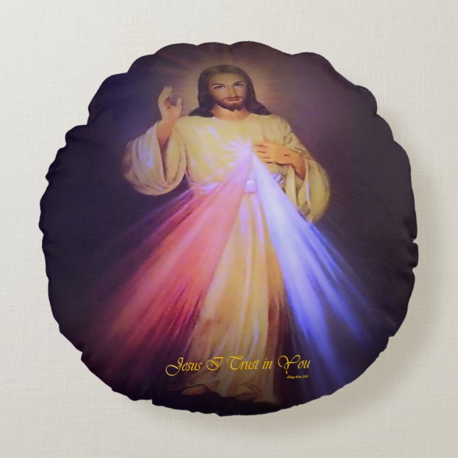 Cojín Redondo Merced Divina (Anverso)