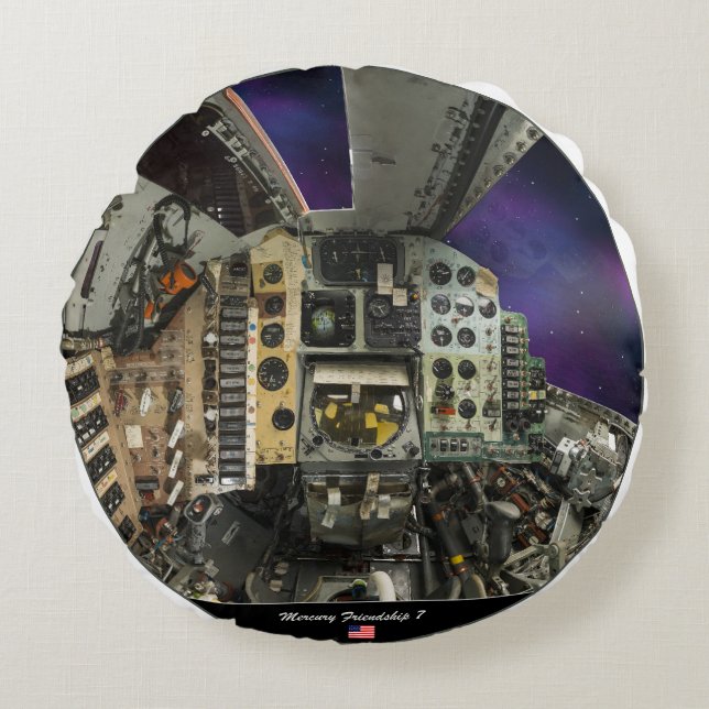 Cojín Redondo Mercury 7 cabin (Anverso)