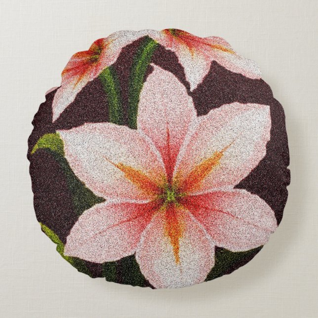 Cojín Redondo Merlot Radiance Lily (Anverso)