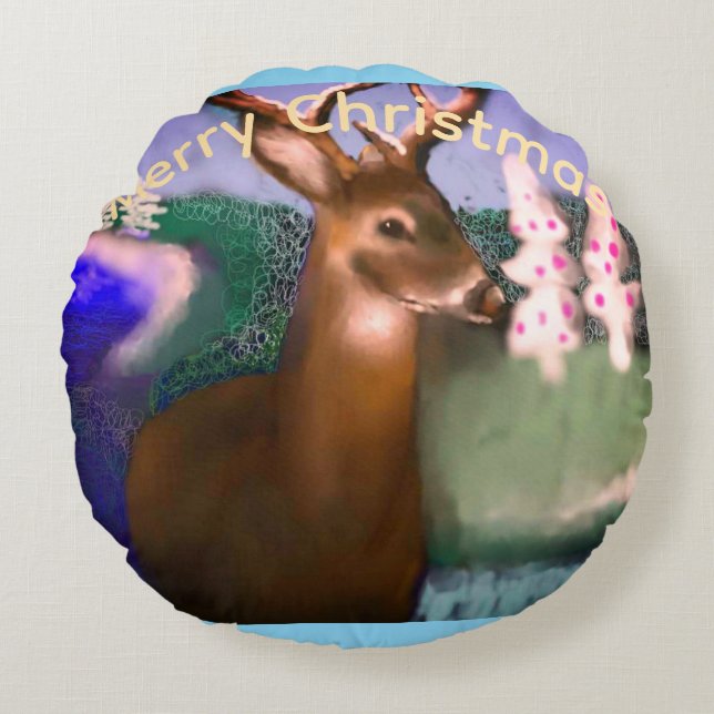 Cojín Redondo Merry Christmas (Anverso)
