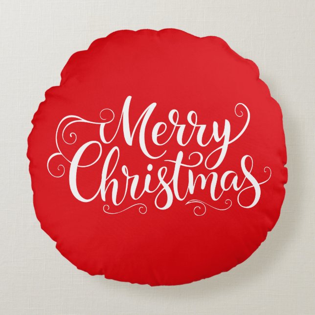 Cojín Redondo Merry Christmas  (Anverso)